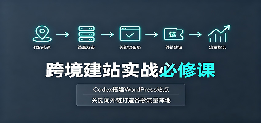 跨境建站实战必修课:Codex搭建WordPress站点,关键词外链打造谷歌流量阵地 - 臻优资源网