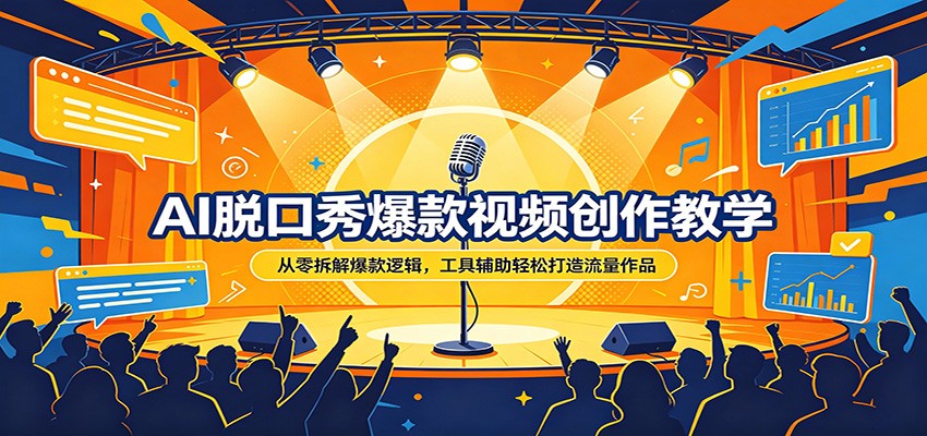 AI脱口秀爆款视频创作教学：从零拆解爆款逻辑，工具辅助轻松打造流量作品 - 臻优资源网