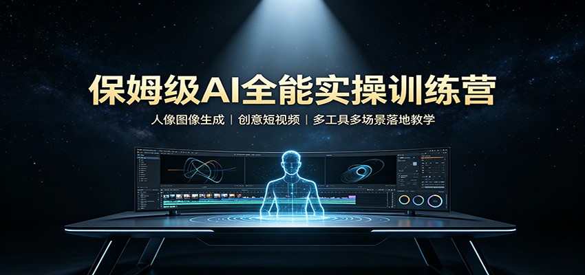 保姆级AI全能实操训练营：人像图像生成，创意短视频，多工具多场景落地教学 - 臻优资源网