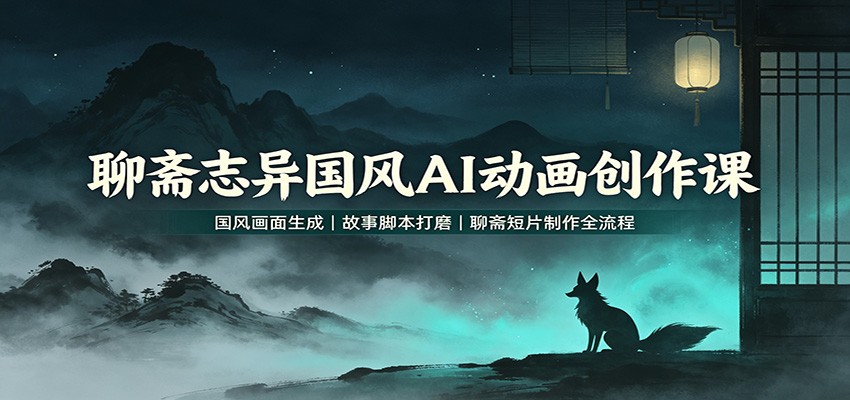 聊斋志异国风AI动画创作课：国风画面生成，故事脚本打磨，聊斋短片制作全流程 - 臻优资源网