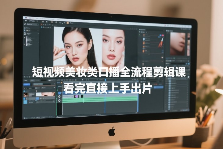 短视频美妆类口播全流程剪辑课，看完直接上手出片 - 臻优资源网