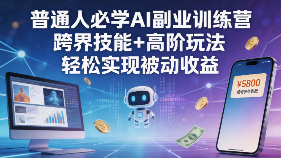 普通人必学AI副业训练营跨界技能+高阶玩法轻松实现被动收益 - 臻优资源网