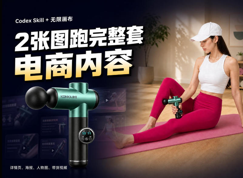 Codex+Skill+无限画布:两张图跑出一整套电商内容 - 臻优资源网