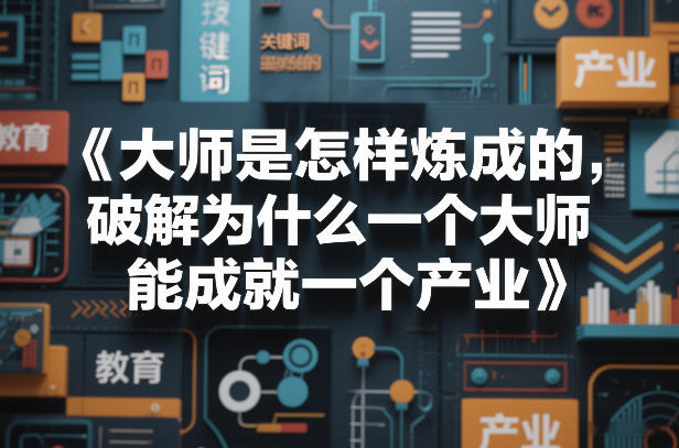 大师是怎样炼成的，破解为什么一个大师，能成就一个产业【电子书】 - 臻优资源网