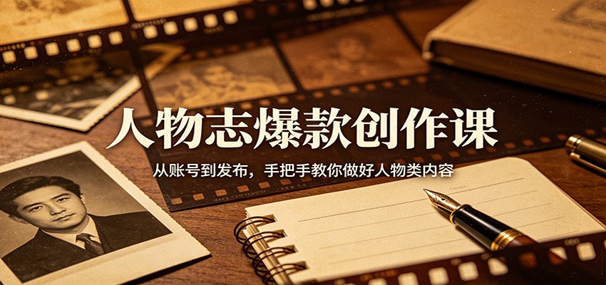 人物志爆款创作课：从账号到发布，手把手教你做好人物类内容 - 臻优资源网