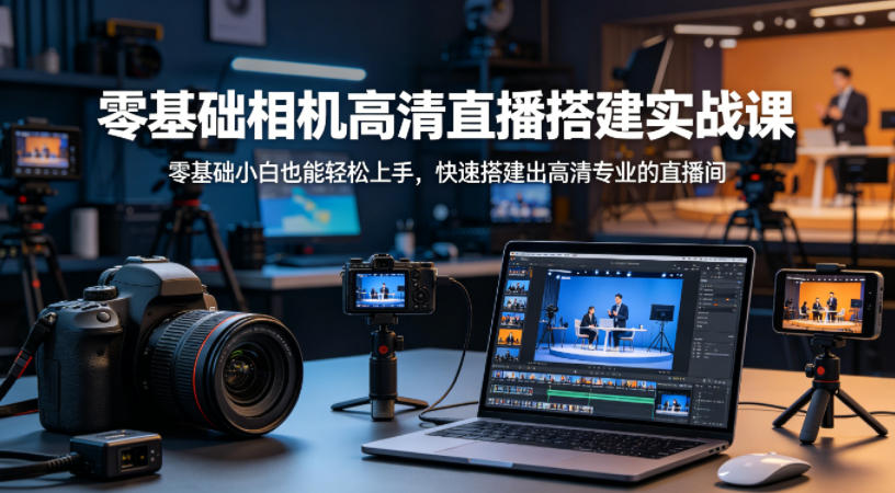 零基础相机高清直播间搭建实战课，小白也能轻松上手，快速搭建出高清专业的直播间 - 臻优资源网