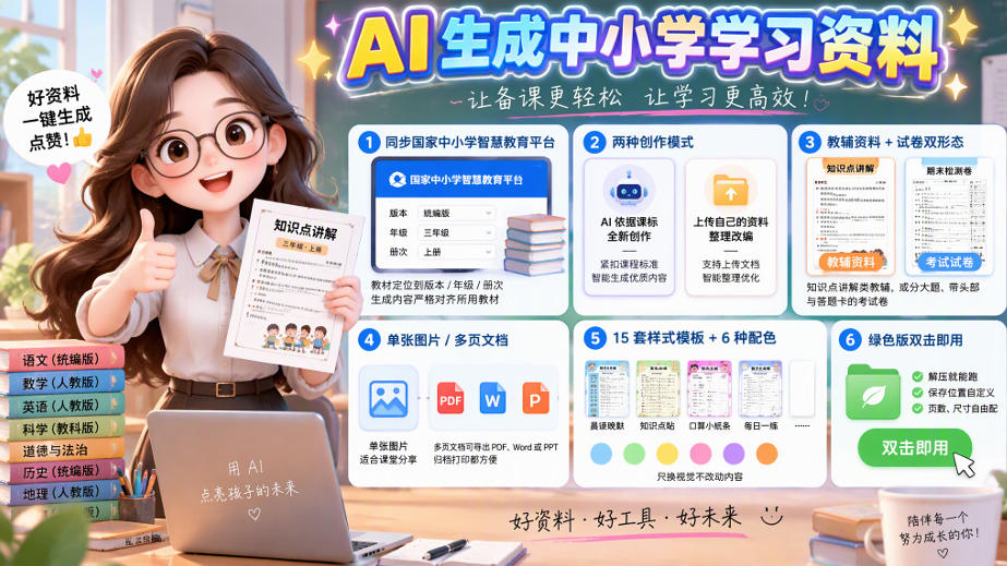 孩子的教辅别再乱买了：同步国家中小学智慧平台，AI一键生成图文教辅和试卷 - 臻优资源网