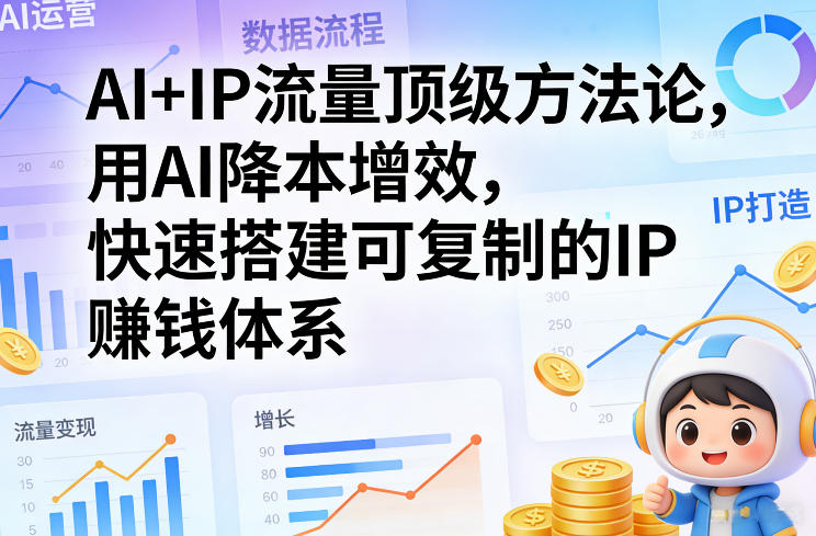 AI+IP流量顶级方法论，用AI降本增效，快速搭建可复制的IP賺钱体系 - 臻优资源网