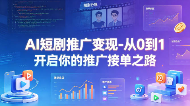 AI短剧推广变现-从0到1开启你的推广接单之路 - 臻优资源网
