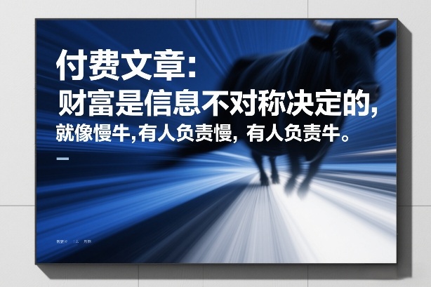 付费文章：财富是信息不对称决定的，就像慢牛，有人负责慢，有人负责牛 - 臻优资源网