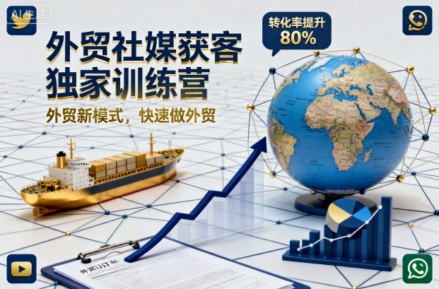 外贸社媒获客独家训练营，外贸新模式，快速做外贸（更新26年4月） - 臻优资源网