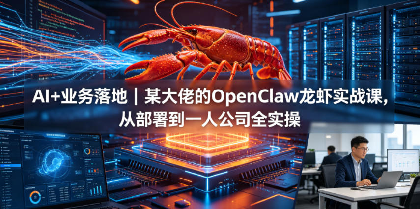 AI+业务落地｜某大佬的OpenClaw小龙虾实战课，从部署到一人公司全实操 - 臻优资源网