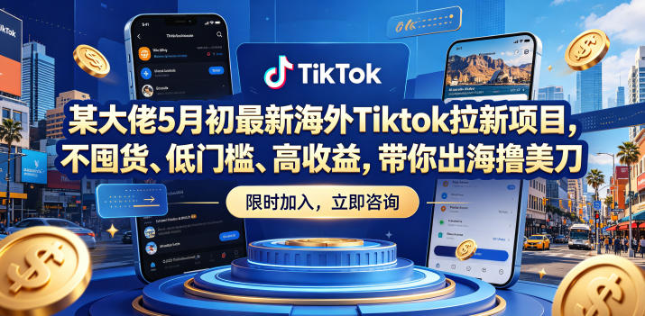 某大佬5月初最新海外Tiktok拉新项目，不囤货、低门槛、高收益，带你出海撸美刀 - 臻优资源网