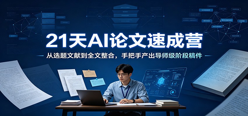 21天AI论文速成营：从选题文献到全文整合，手把手产出导师级阶段稿件 - 臻优资源网