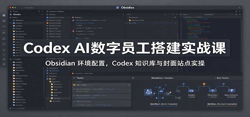 Codex AI数字员工搭建实战课：Obsidian 环境配置，Codex 知识库与封面站点实操 - 臻优资源网