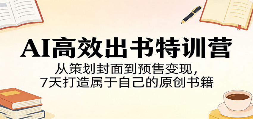 AI高效出书特训营：从策划封面到预售变现，7天打造属于自己的原创书籍 - 臻优资源网