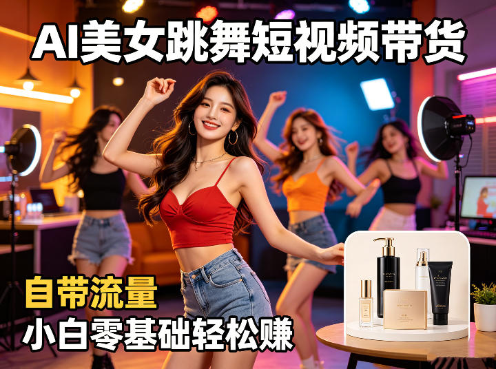 AI美女跳舞短视频带货：自带流量，小白零基础轻松賺，详细拆解 - 臻优资源网