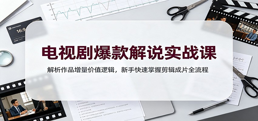电视剧爆款解说实战课：解析作品增量价值逻辑，新手快速掌握剪辑成片全流程 - 臻优资源网