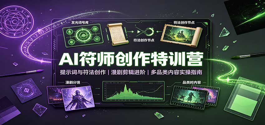 AI符师创作特训营：提示词与符法创作，漫剧剪辑进阶，多品类内容实操指南 - 臻优资源网