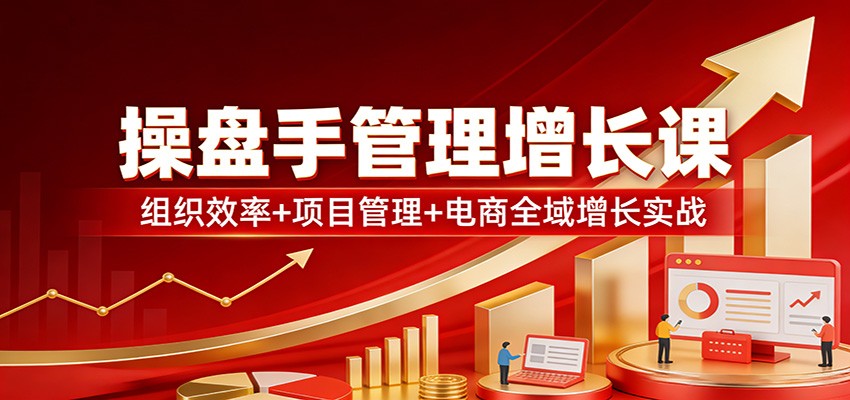 操盘手管理增长课：组织效率+项目管理+电商全域增长实战 - 臻优资源网
