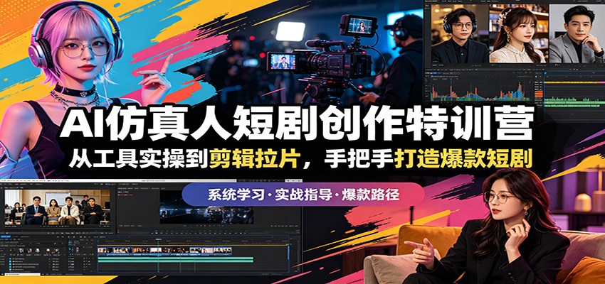 AI仿真人短剧创作特训营：从工具实操到剪辑拉片，手把手打造爆款短剧 - 臻优资源网