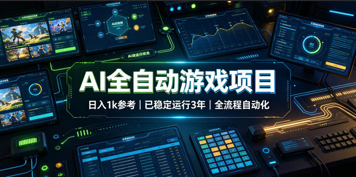 AI全自动游戏项目，日入1k，已稳定运行3年躺賺，全流程自动化！【揭秘】 - 臻优资源网