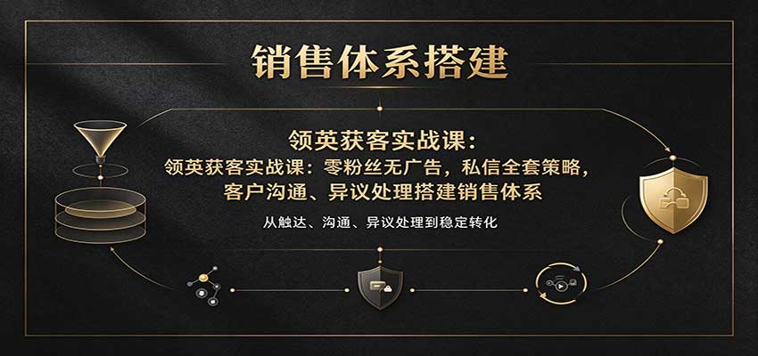 领英获客实战课：零粉丝无广告，私信全套策略，客户沟通、异议处理搭建销售体系 - 臻优资源网
