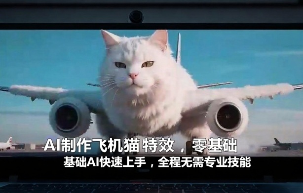 AI制作飞机猫特效，零基础AI快速上手，全程无需专业技能 - 臻优资源网