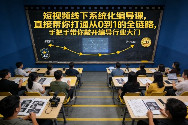短视频线下系统化编导课，直接帮你打通从0到1的全链路，手把手带你敲开编导行业大门 - 臻优资源网