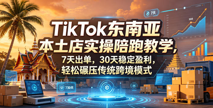 TikTok东南亚本土店实操陪跑教学，7天出单，30天稳定盈利，轻松碾压传统跨境模式（更新0819） - 臻优资源网