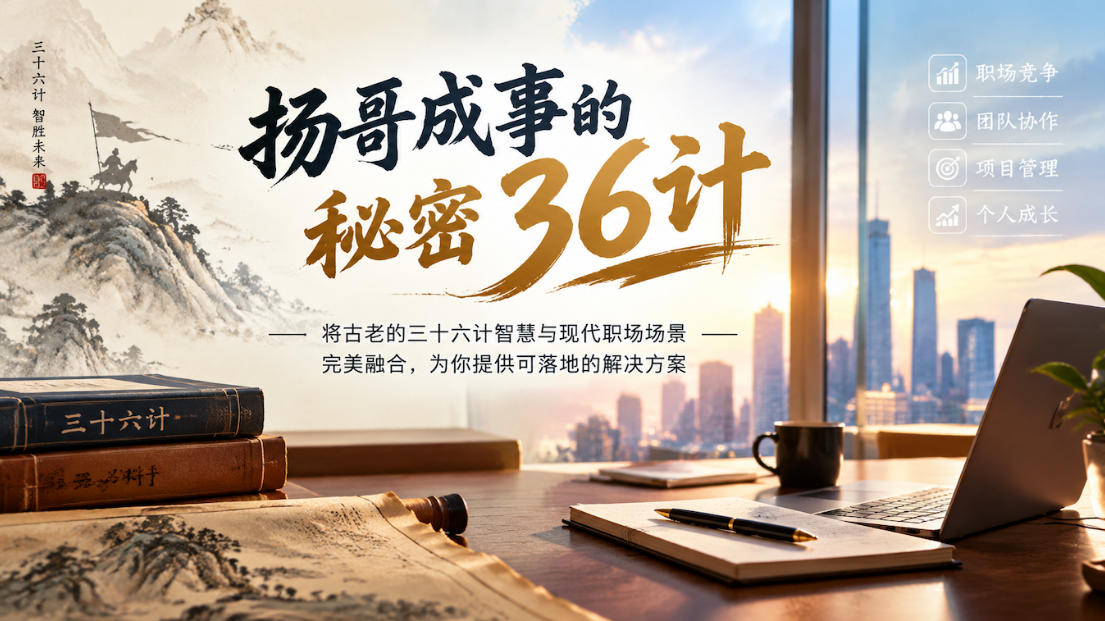 扬哥成事的秘密36计，将古老的三十六计智慧与现代职场场景完美融合，为你提供可落地的解决方案 - 臻优资源网