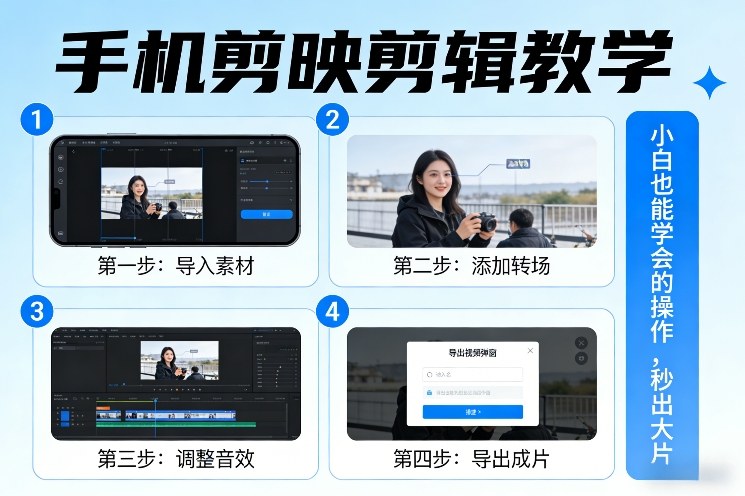 手机剪映剪辑教学，小白也能学会的操作，秒出大片 - 臻优资源网