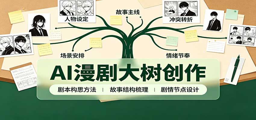 AI漫剧大树创作：剧本构思课程讲解，软件插件配置，配套工具资料完整梳理 - 臻优资源网