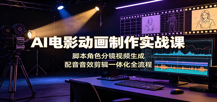 AI电影动画制作实战课：脚本角色分镜视频生成，配音音效剪辑一体化全流程 - 臻优资源网