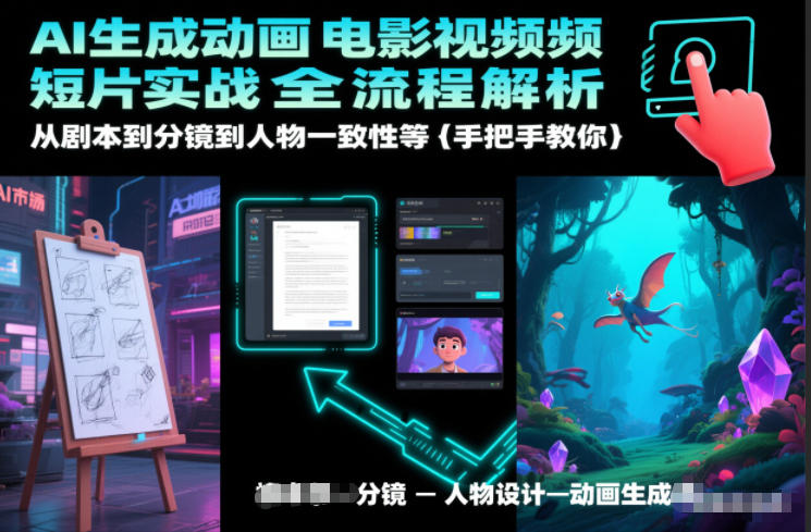 AI生成动画电影视频短片实战全流程解析，从剧本到分镜到人物一致性等手把手教你 - 臻优资源网