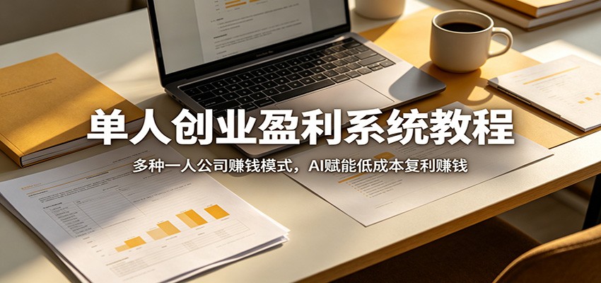 单人创业盈利系统教程：多种一人公司赚钱模式，AI赋能低成本复利赚钱 - 臻优资源网