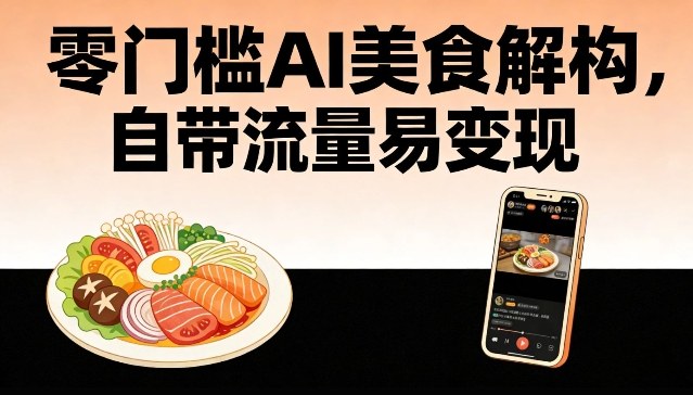 零门槛AI美食解构，自带流量易变现 - 臻优资源网