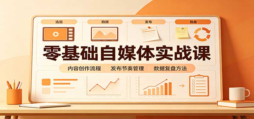 零基础自媒体实战课：赛道人设冷启动，内容创作复盘，公私域商业闭环 - 臻优资源网