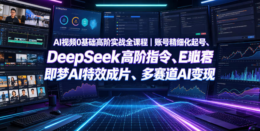 AI视频0基础高阶实战全课程｜账号精细化起号、DeepSeek高阶指令、即梦AI特效成片、多赛道AI短视频量产变现 - 臻优资源网