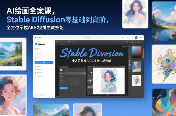 AI绘画全案课，Stable Diffusion零基础到高阶，全方位掌握AIGC视觉生成技能 - 臻优资源网