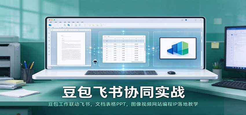豆包飞书协同实战：豆包工作联动飞书，文档表格PPT，图像视频网站编程IP落地教学 - 臻优资源网