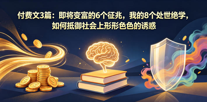 付费文3篇：即将变富的6个征兆，我的8个处世绝学，如何抵御社会上形形色色的诱惑 - 臻优资源网