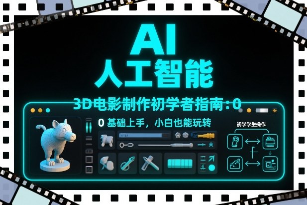 AI人工智能3D电影制作初学者指南：0基础上手，小白也能玩转 - 臻优资源网