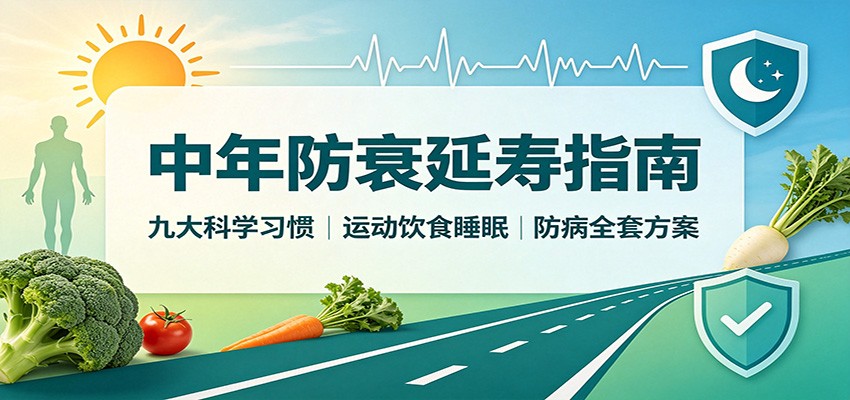中年防衰延寿指南：九大科学习惯，运动饮食睡眠防病全套方案 - 臻优资源网
