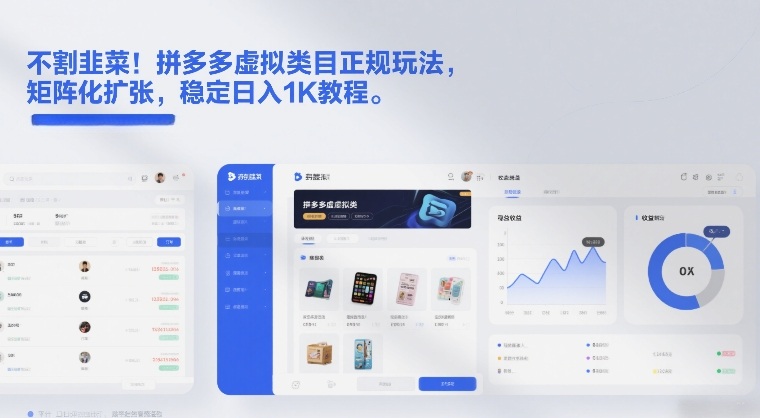 不割韭菜！拼多多虚拟类目正规玩法，矩阵化扩张，稳定日入1K教程【揭秘】 - 臻优资源网