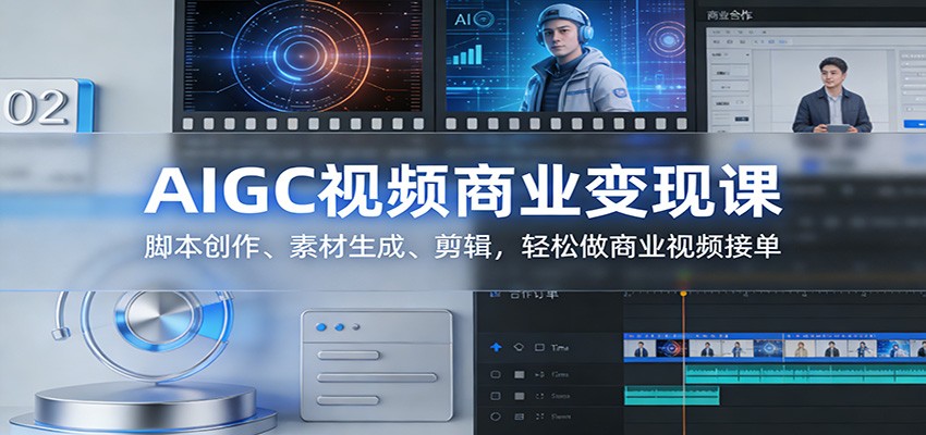 AIGC视频商业变现课：脚本创作、素材生成、剪辑，轻松做商业视频接单 - 臻优资源网