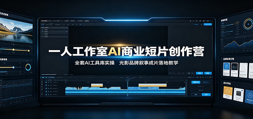 一人工作室AI商业短片创作营：全套AI工具库实操，光影品牌叙事成片落地教学 - 臻优资源网