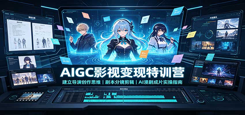 AIGC影视变现特训营：建立导演创作思维，剧本分镜剪辑，AI漫剧成片实操指南 - 臻优资源网