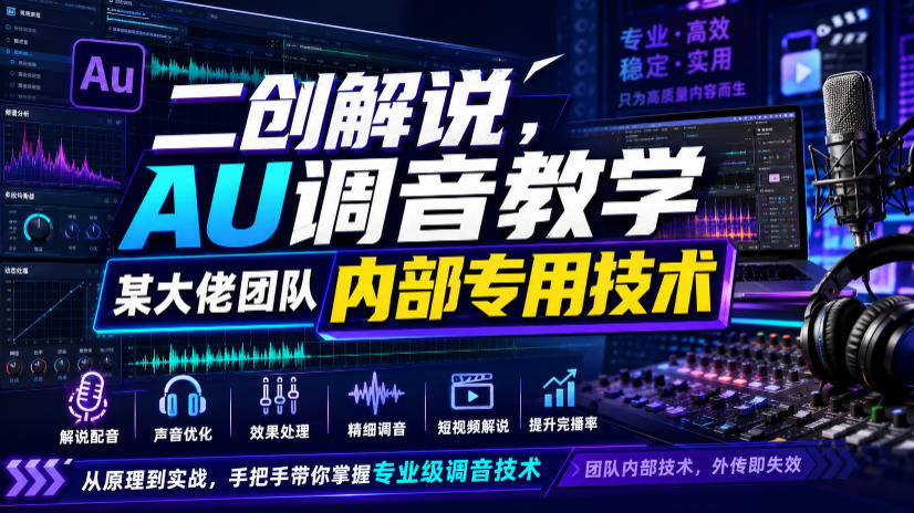 二创解说AU调音教学，某大佬团队内部专用技术 - 臻优资源网