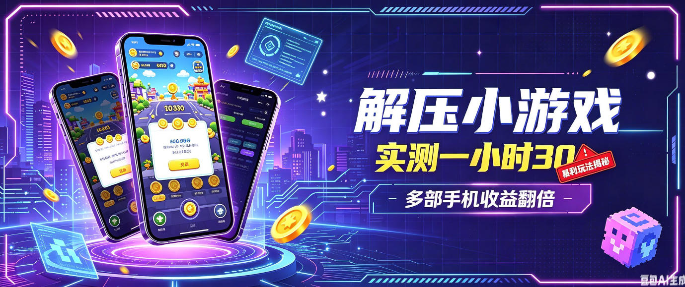 小游戏全流程玩法，实测一小时搞30，简单无脑解压，当天做当天就能看到进账，直接冲就行【揭秘】 - 臻优资源网